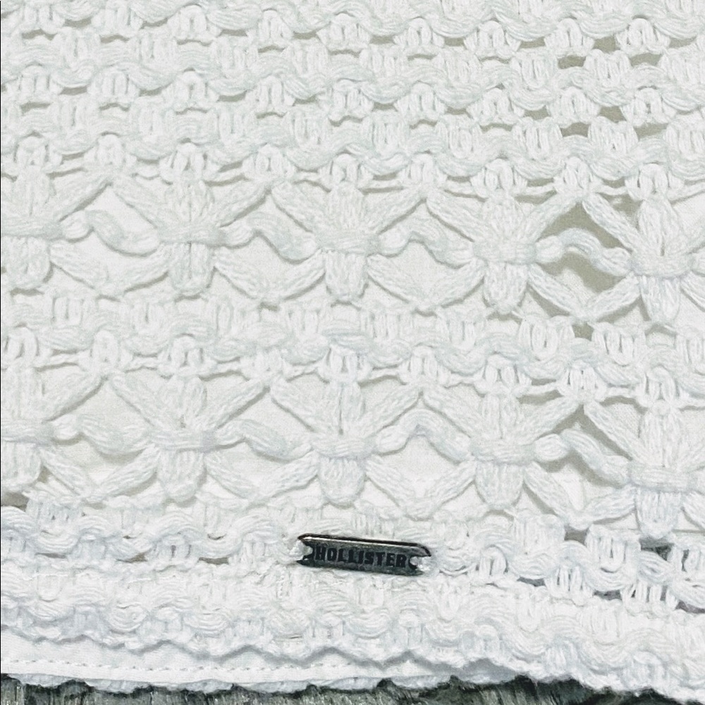 Hollister White Crochet Mini Skirt Size 00 Junior - Picture 7 of 15